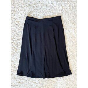 George Stretch Black Knee-Length Fit & Flare Skirt Size S Polyester Blend